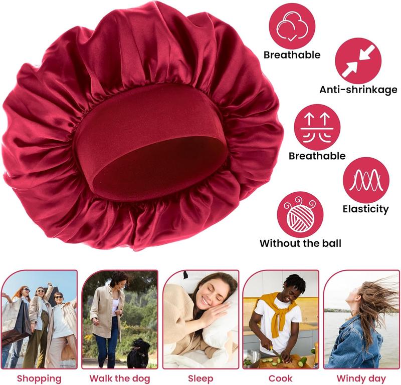 Silk Bonnet for Men, Satin Bonnet Elastic Band Silk Sleep Cap Soft Adjustable Hair Cap Hair Wrap for Women Sleeping