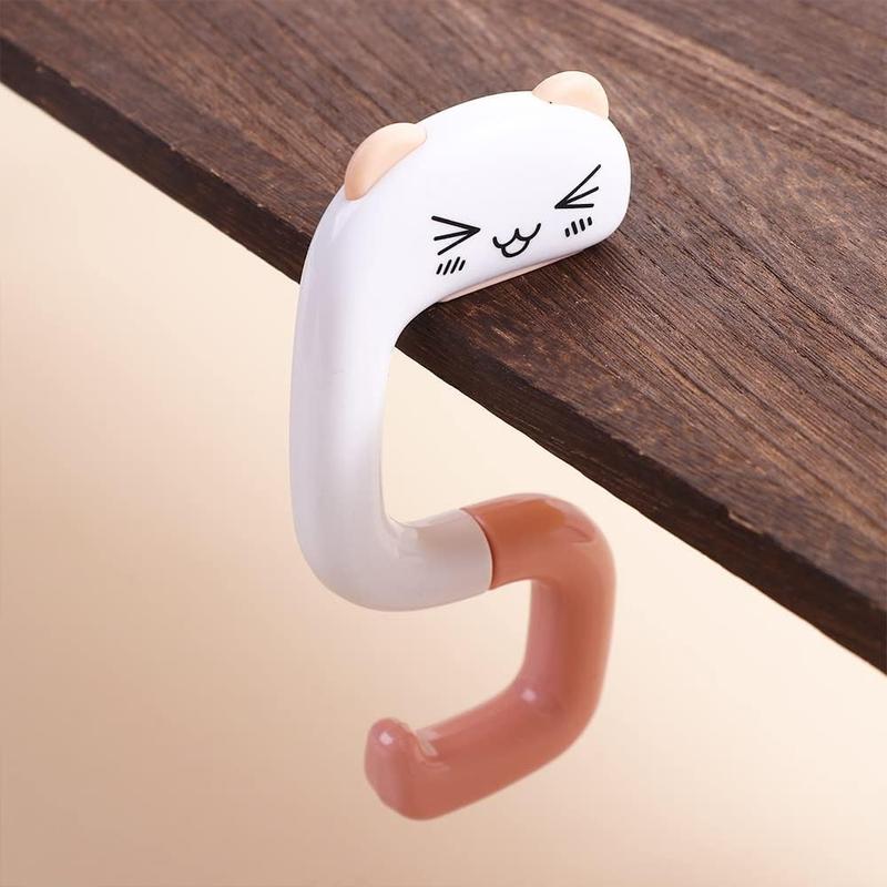 Cute Cat Design Handbag Hanger, Portable Adjustable Desk Handbag Holder, Home Storage Organizer for Living Room Bedroom Bathroom