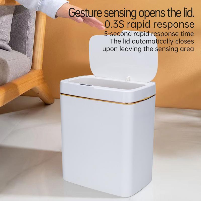 Smart Trash Can, Charge battery Model Smart Sensing Trash Can, Household Waste Bin for Home, Hotel, and Office [without Battery]