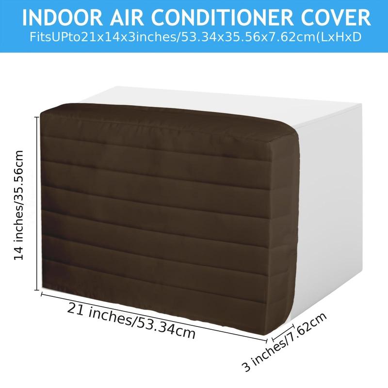 Solid Color Air Conditioner Cover, 2 Counts Air Conditioner Window Cover, Heat Insulation Cover with Drawstring, Dustproof Cover for Home Office