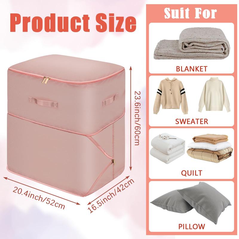 Ultra Space Saving Self Compression Organizer,Space Savers Organizers,Compression Moving Storage Bag,Heavy Duty Storage Bag for Quilts,Blankets,Bedding Storage (Pink,X-L-52 * 42 * 60cm)