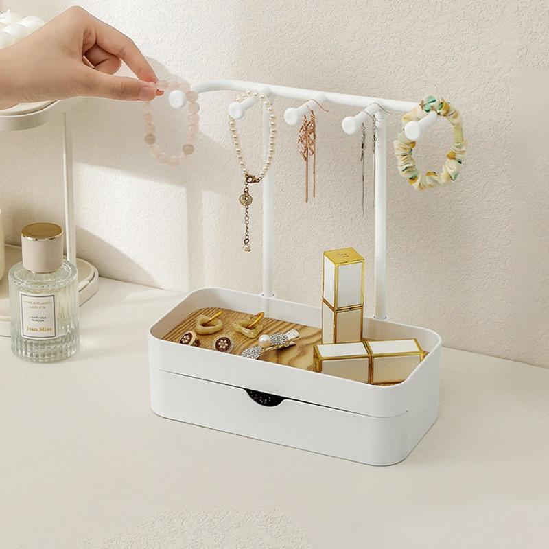 Double Layer Jewelry Storage Rack, 1 Count Jewelry Organizer, Jewelry Display Rack, Home Organizer for Jewelry, Necklace, Ring, Earrings, Room Accessories, Home Decor, 2024 Storage Organizer