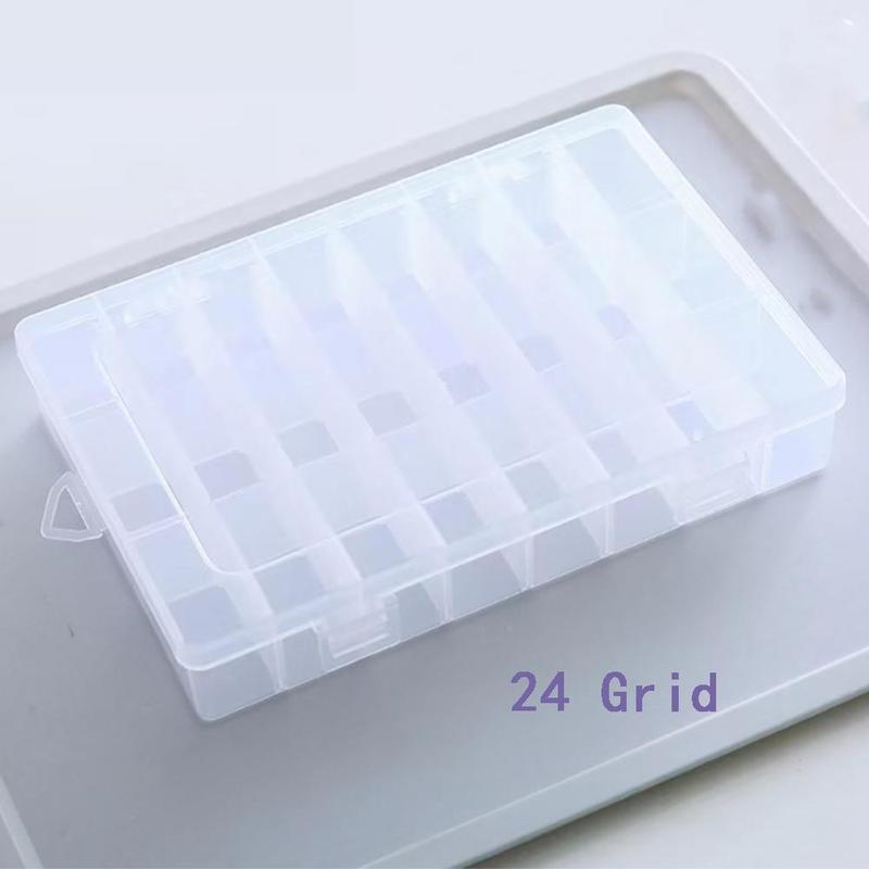 Clear Storage Box with Adjustable Dividers, 1 Count Jewelry Storage Box for Beads Earrings Necklaces Rings, Plastic Portable Organizer for Home Office