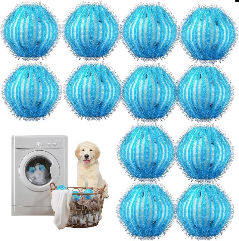 12 PCS Pet Hair Remover for Laundry, Reusable Lint Remover, Washing Machine Hair Catcher, Pet Dog and Cat Hair Lint Remover