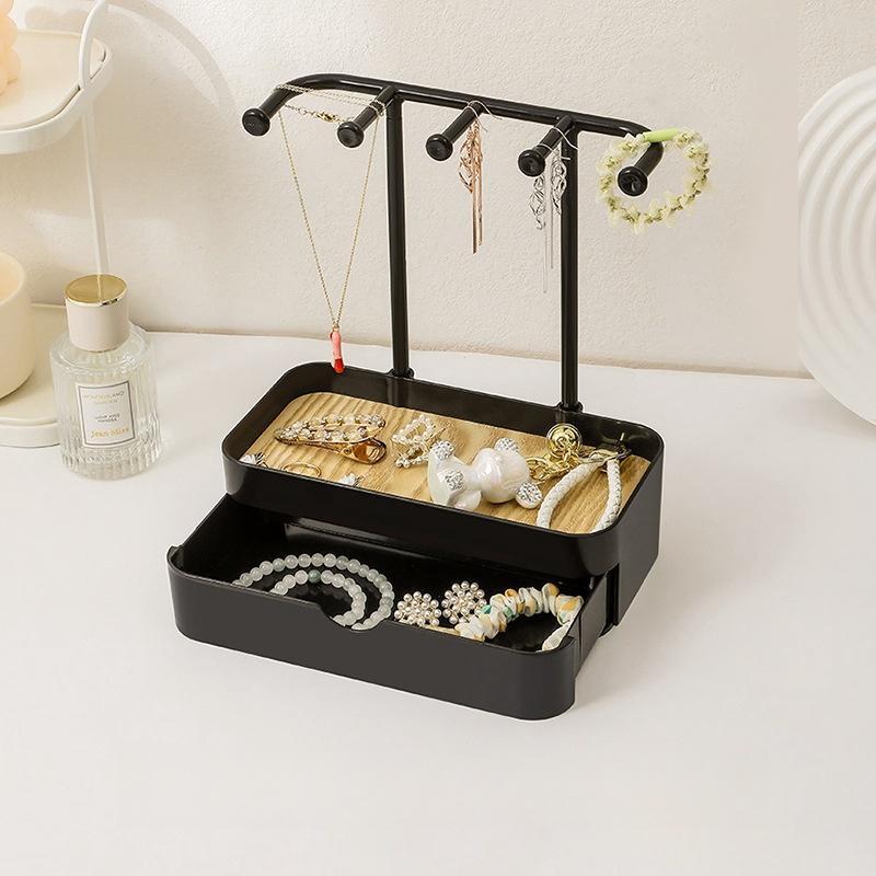 Double Layer Jewelry Storage Rack, 1 Count Jewelry Organizer, Jewelry Display Rack, Home Organizer for Jewelry, Necklace, Ring, Earrings, Room Accessories, Home Decor, 2024 Storage Organizer