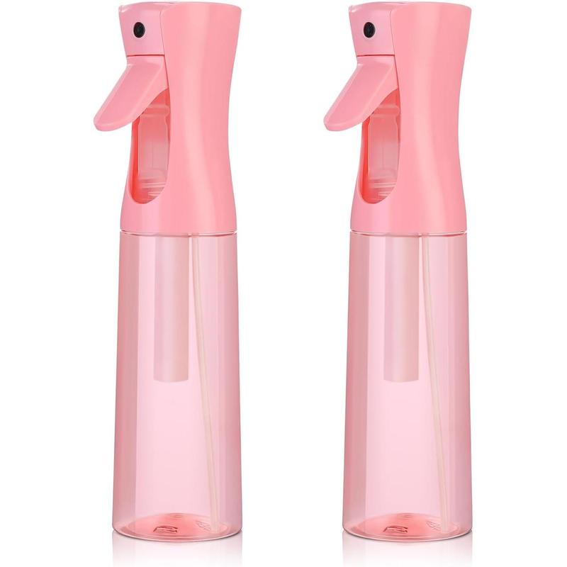 Spray Bottle for Hair (10.1oz 300ml) 2 Pack Pink Transparent Home Continuous Spray Bottle Empty Ultra Fine Water Mister Reusable Barber Supplies Spray Bottles For Cleaning Plants Curly Hair Etc Organiser Canister Tool Tool