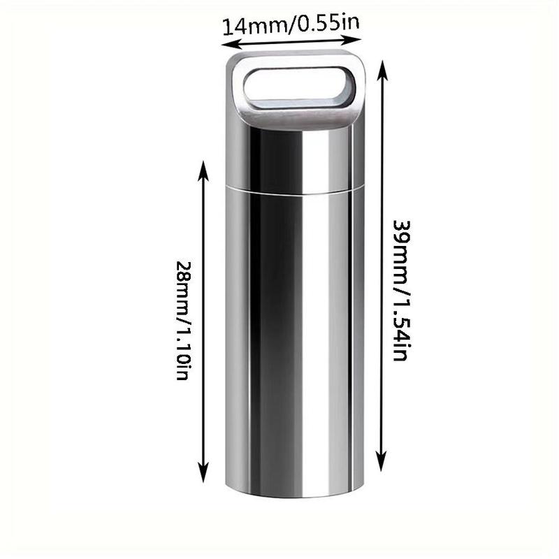 Mini Stainless Steel Medicine Storage Bottle, 1 Count Portable Mini Medicine Storage Box with Lid, Waterproof Medicine Storage Box, Home Organizer