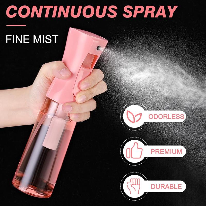 Spray Bottle for Hair (10.1oz 300ml) 2 Pack Pink Transparent Home Continuous Spray Bottle Empty Ultra Fine Water Mister Reusable Barber Supplies Spray Bottles For Cleaning Plants Curly Hair Etc Organiser Canister Tool Tool