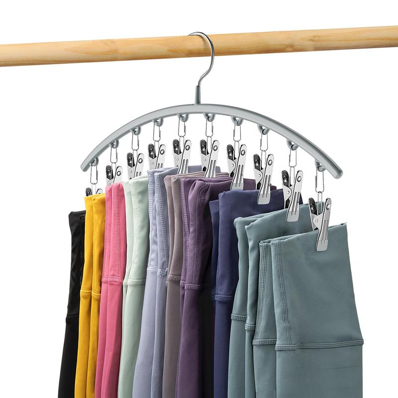 Curved Design Hanger with Clips, 1 Count Multifunctional Stainless Steel Space Saving Clothes Hanger, Summer Gift, Sweets Bedroom Organizers and Storage [Specification 