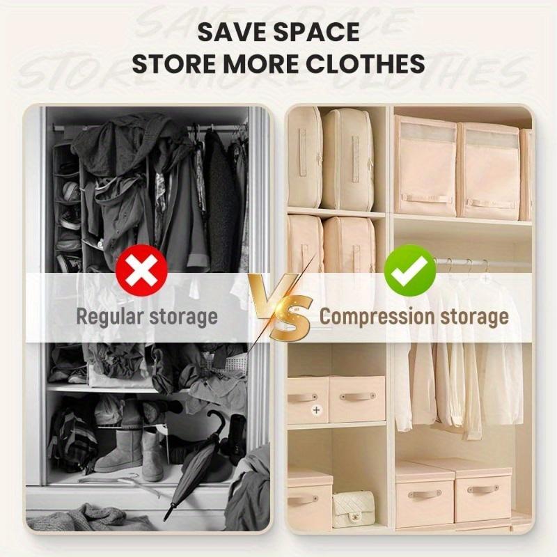 2PCS Large Capacity Organizer Bag For Clothes Blankets Bedding, New Portable Space Saver Packing Bags Clothes Storage Bags, Ultra Space Saving Self Compression Organizer, （15.75inch*11.8inch）