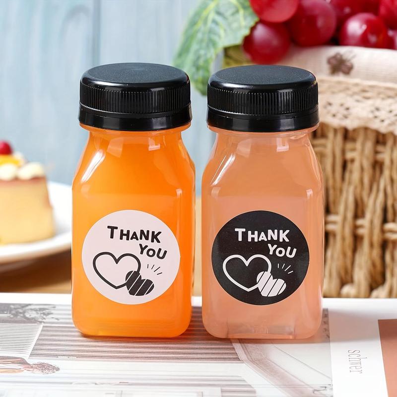 4oz Clear Juice Bottle, 8 16pcs Reusable Juice Bottle with Lid, Leak Proof Juice Container for Home Kitchen Outdoor Travel