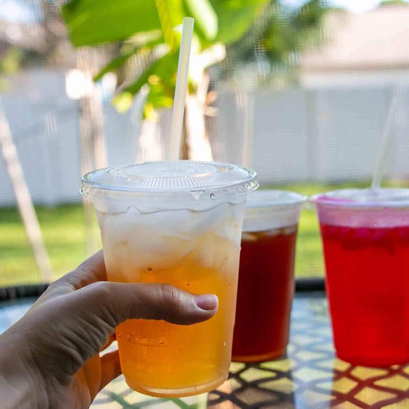 20oz Clear Plastic Cup with Lid & Straw, 50 Sets Disposable Drinking Cup, Disposable Drink Cup for Cold Drink, Ice Coffee, Milkshake & Smoothie