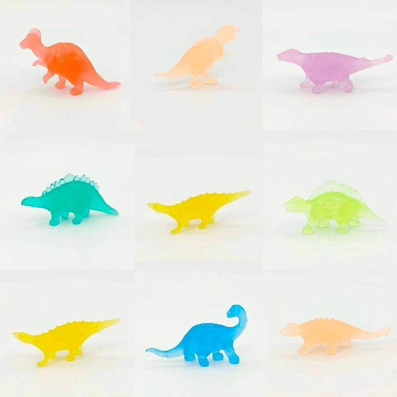 Random Color Luminous Dinosaur Decoration, 25pcs set Mini Dinosaur Ornament for Micro Landscape Decor, Party Gift, Birthday Cake Decoration