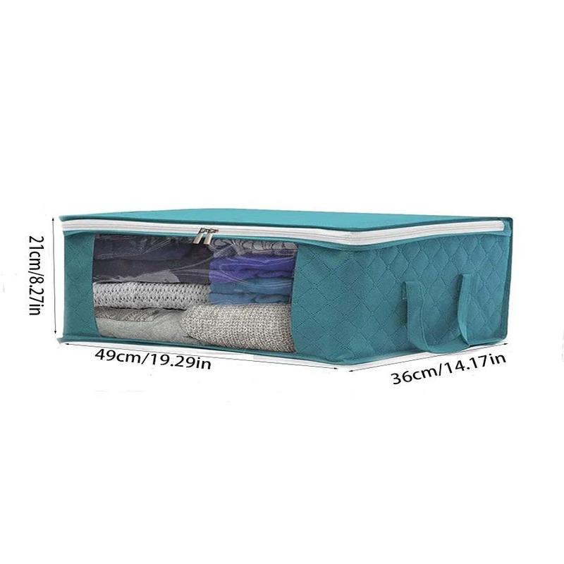 Summer Large Capacity Clothes Storage Bag, 3 Counts set Quilt Storage Bag with Handle, Foldable Closet Organizer for Clothes, Blanket, Bedding, Toys