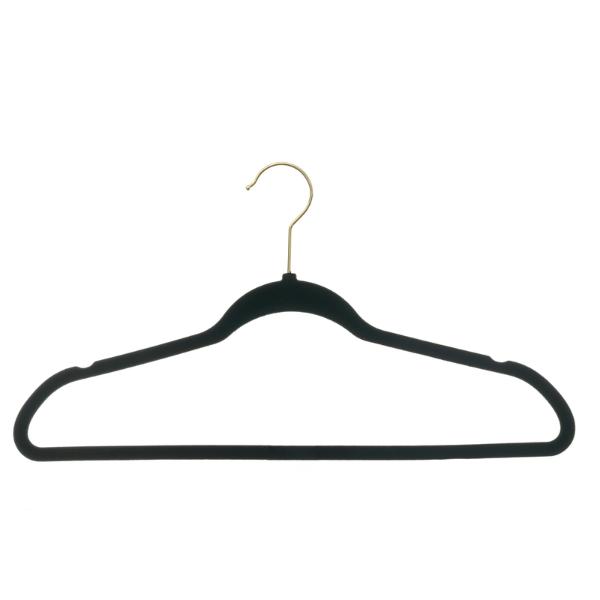 Non-Slip Velvet Clothing Hangers, 30 Pack, Black, Space Saving