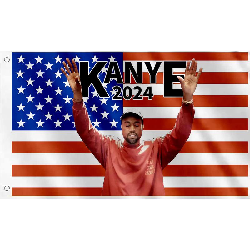 Kanye 2024 Flag West Tapestry 3x5 Ft Outdoor Indoor,American Flags for room wall,Cool dorm flag with Brass Grommets Vivid Color and Fade Proof Decor