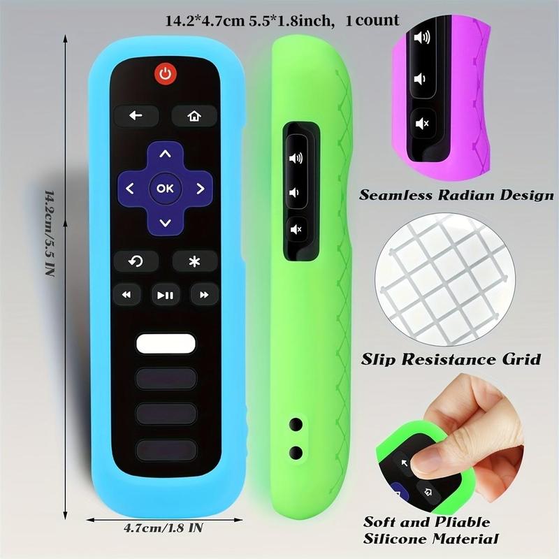 Glow In The Dark Silicone Remote Cover for Roku TV Remote Control, 1 Count Universal Sleeve Case for TCL, Hisense, Roku TV Streaming Stick 4K+, Fall Decor