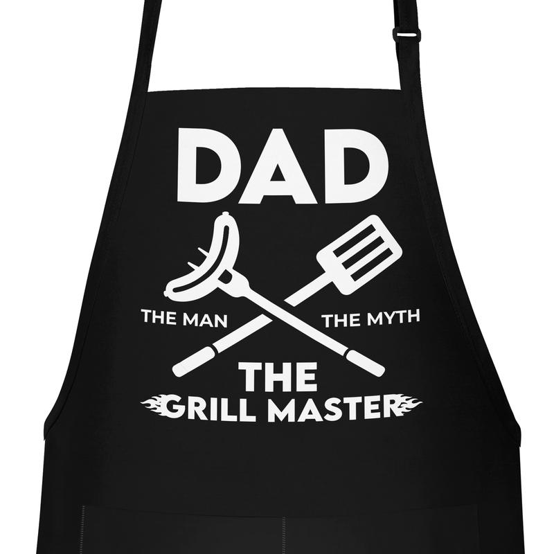 APRON DADDY Chef Apron - Dad The Man The Myth The Grill Master - Funny Dad Apron