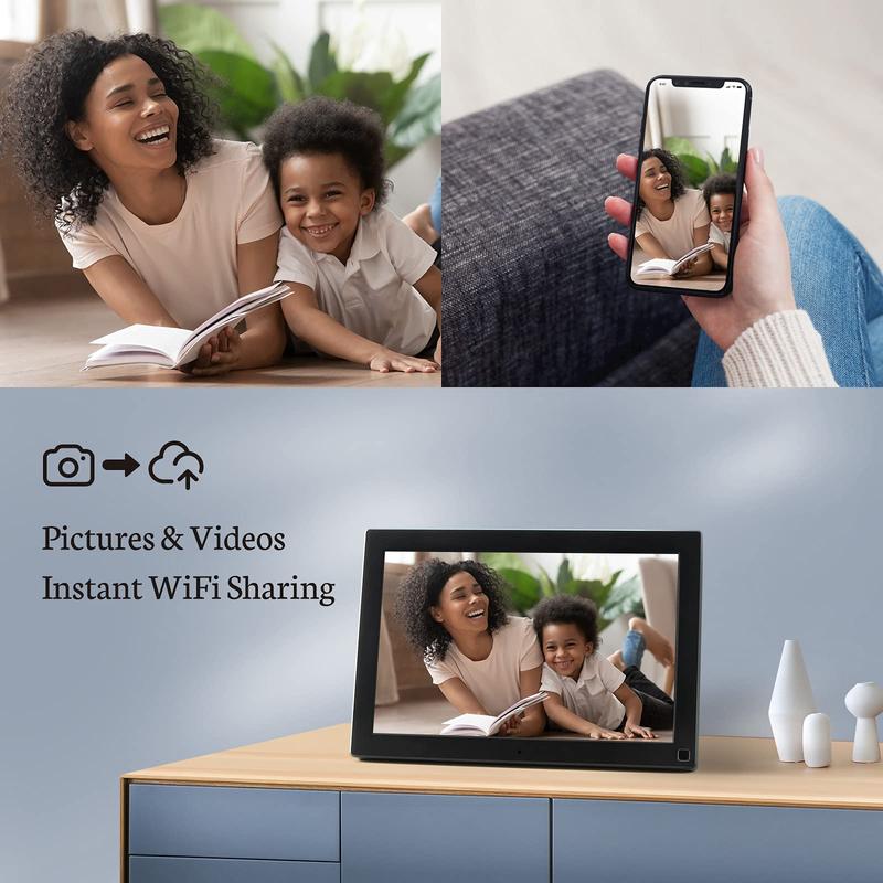 BSIMB 10.1'' Digital Picture Frame 32GB - Perfect Gift Idea for Mom - Upload Photos&Videos from Anywhere via App Email, Easy to Use, 1280x800 IPS Display, Support Micro SD Card and USB drive, Mother's Day Sale,Mother's Day Sale