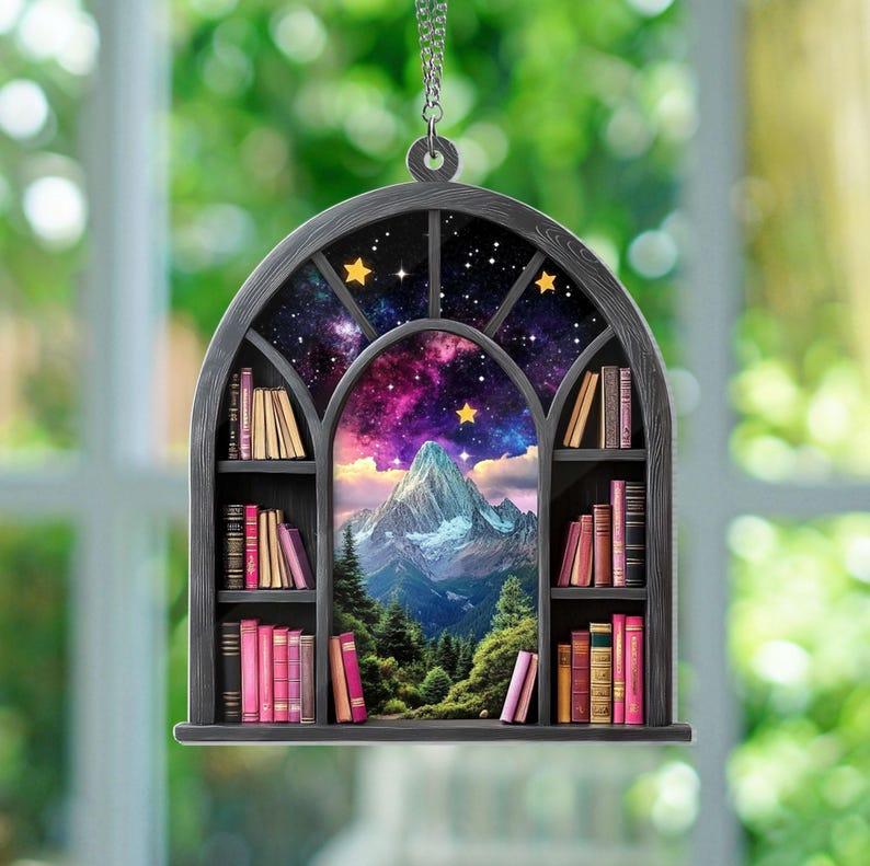 Night Court Ornament, Fantasy Book Reader Gift, Night Court Acrylic Window Hanging, Night Court Mini Bookshelf, Book Lover Gift