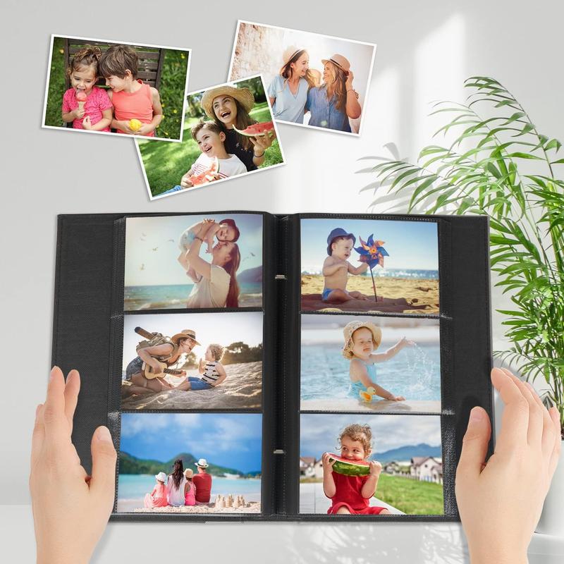 Photo Album 4x6 300 Photos, Extra Large Capacity Leather Cover Wedding Family Photo Albums Holds 300 Horizontal 4x6 Photos(Dark Green)