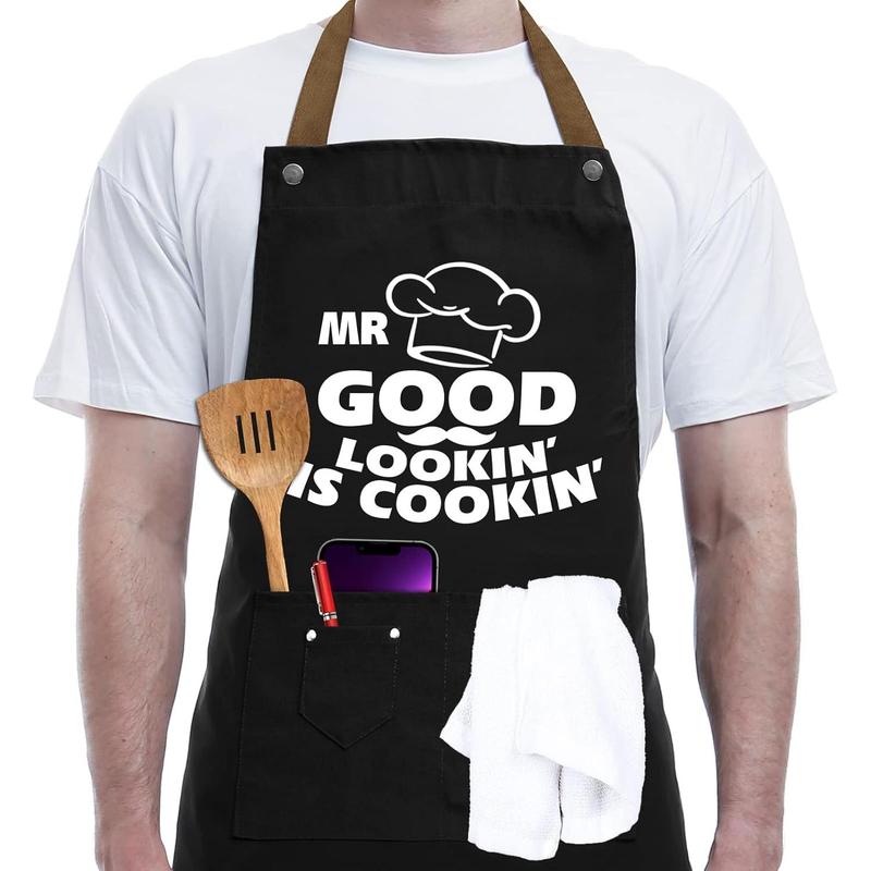 Gifts for Dad from Daughter Son Father's Day Gifts - Birthday Thanksgiving Gifts for Dad, Manly Gifts for Friends - Funny Birthday Gifts, Naughty Gifts for Him, Funny Cooking Apron with Pockets