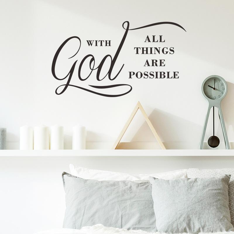 Slogan Pattern Wall Sticker, 1 Count Creative Waterproof Wall Decal, Decorative Sticker for Home Living Room & Bedroom & Kitchen