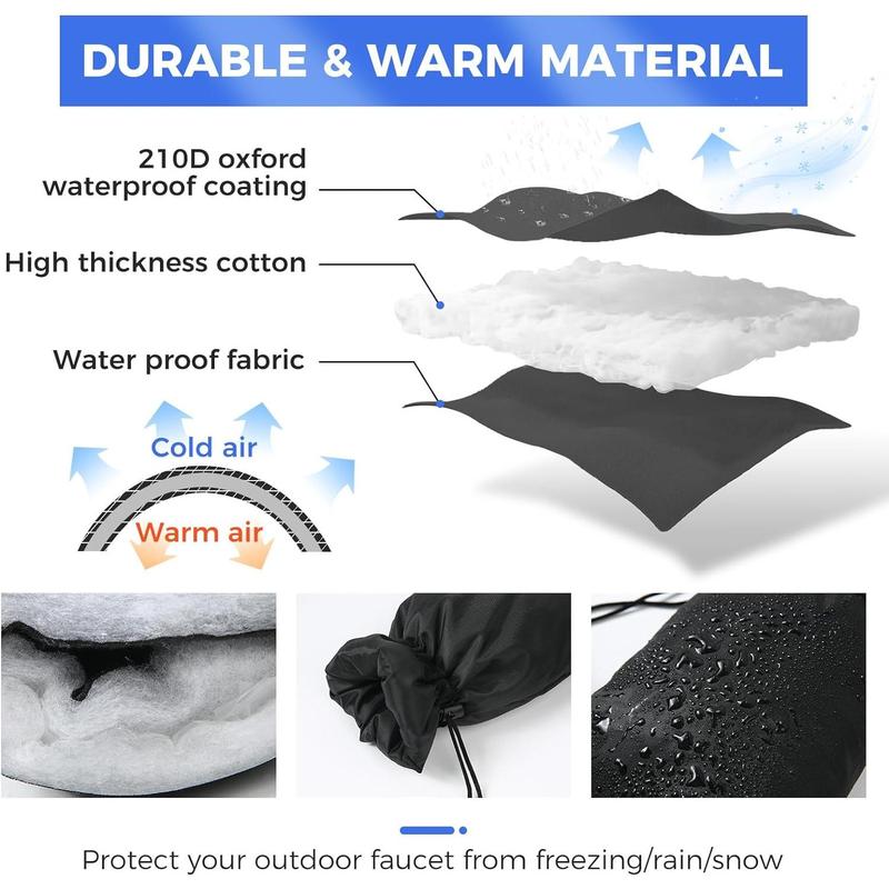 Outdoor Faucet Covers for Winter Freeze Protection, 2 Pack 6.7