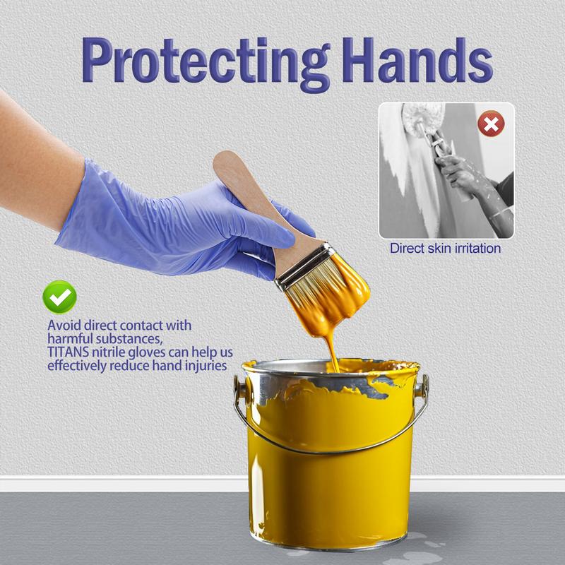 FINITEX Ice Blue Nitrile Gloves, Disposable, Multi-Purpose Work Gloves, Household Cleaning, Unisex, Food, Touch Screen, Painter, Gardening Box