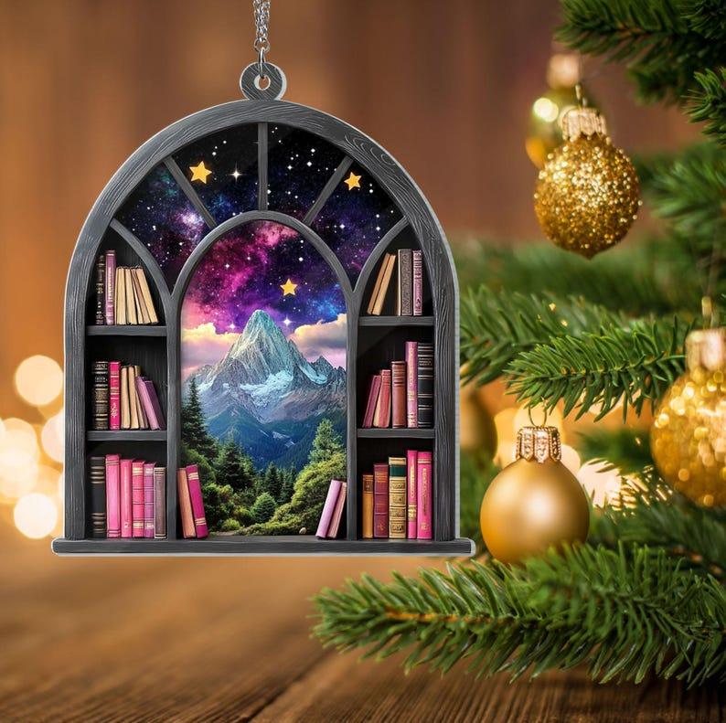 Night Court Ornament, Fantasy Book Reader Gift, Night Court Acrylic Window Hanging, Night Court Mini Bookshelf, Book Lover Gift