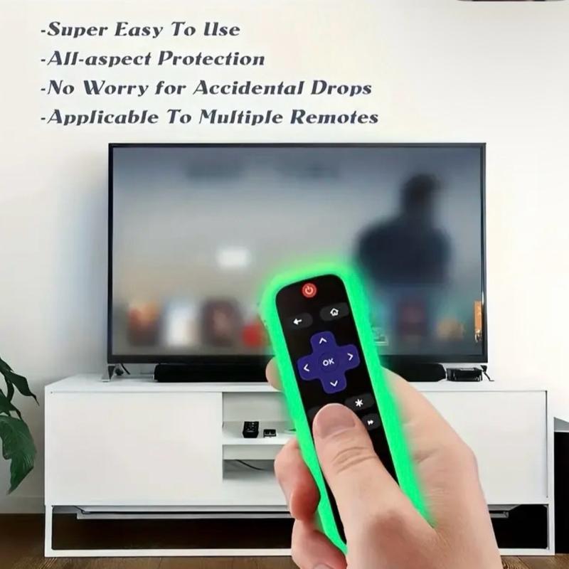 Silicone Luminous Remote Control Cover Glow in the Dark Soft Touch Perfect for TCL Hisense Roku Remote Cover TV Steam Stick Accessory