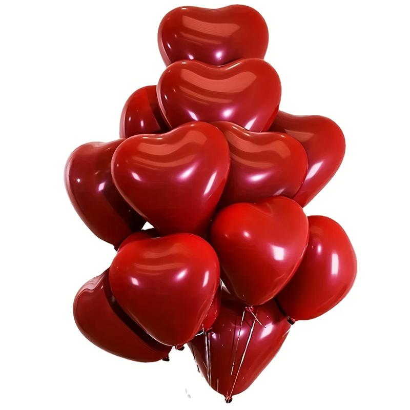 Red Heart Balloon, 20pcs 10in Party Balloon, Latex Balloon, Proposal Balloon, Baby Shower Balloon, Wedding Decor, Home Decor Set, Birthday Decorations, Wedding Decorations