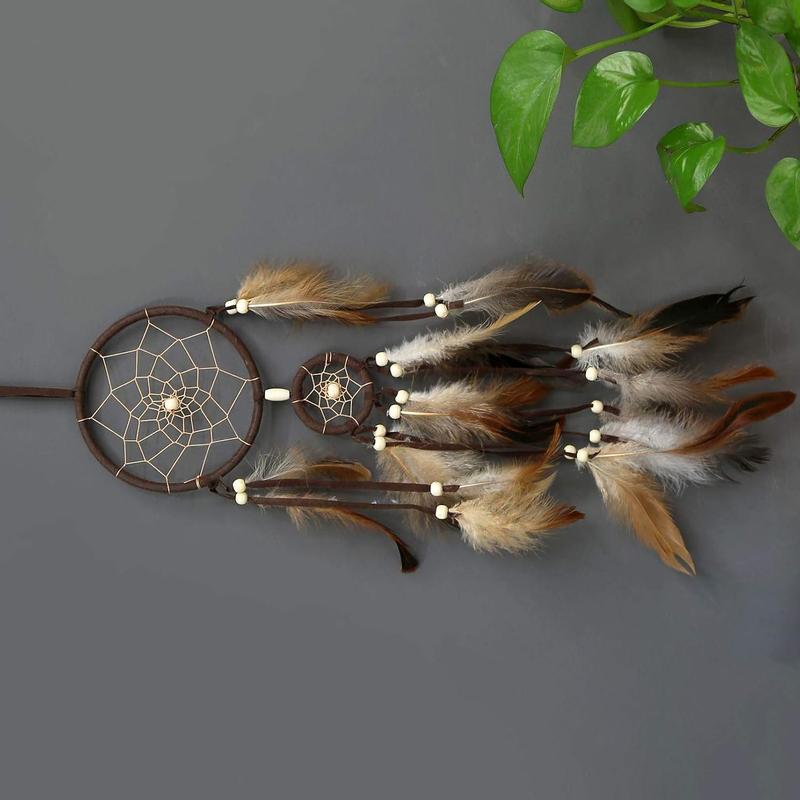 Feather Dream Catcher Handmade Native American Dream Catchers Bohe Wall Cotton Decor Decoration Hanging Wooden Ornament Hangable