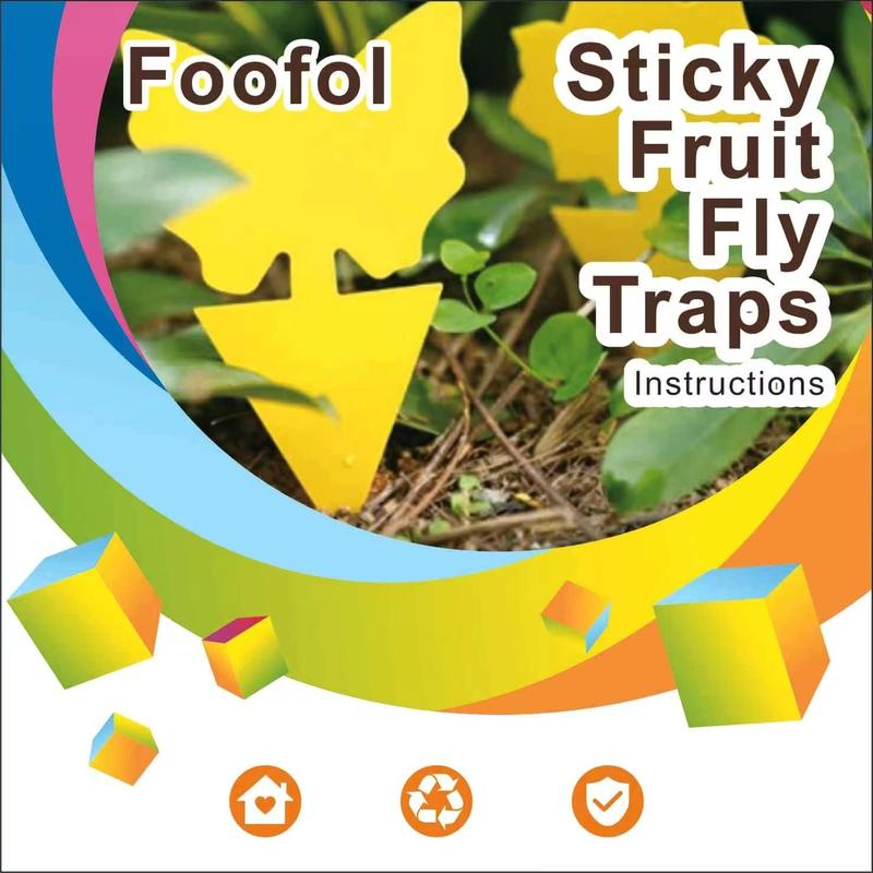 Fruit Fly Traps Fungus Gnat Traps Yellow Sticky Bug Traps 36 Pack Non-Toxic and Odorless for Indoor Outdoor Use Protect The Plant