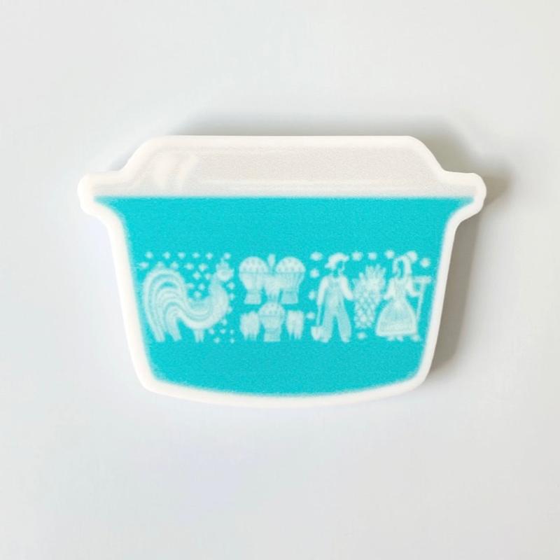 Pyrex Turquoise Butterprint Fridge Magnets, Amish Butterprint, Decorative Handmade Magnets for Retro Home or Office, Pyrex Gifts, Retro Kitchen