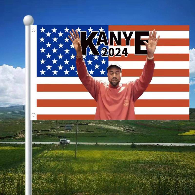 Kanye 2024 Flag West Tapestry 3x5 Ft Outdoor Indoor,American Flags for room wall,Cool dorm flag with Brass Grommets Vivid Color and Fade Proof Decor