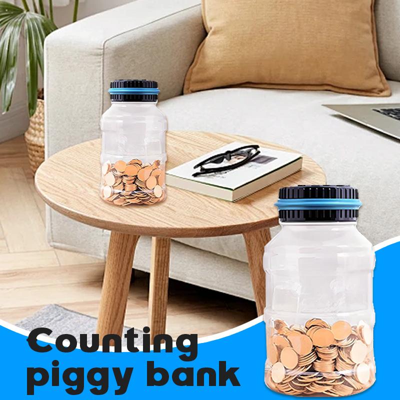 Large Piggy Banks,Money saving challenge,educational toys.   Capacity CoinCounter Machine with LCD Counter,Change Jars for Saving for BoysGirls,Designed for All US Coins,Thanksgiving, Christmasgifts。Christmas gift