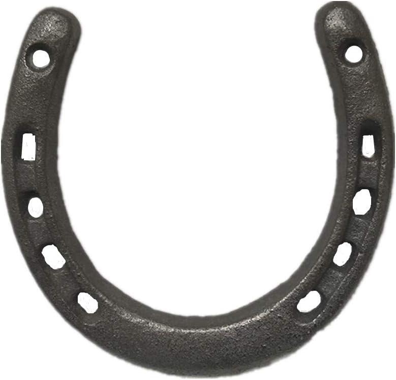 Cast Iron Horseshoe Wall Decor, Medium Horseshoe Durable Cast Iron 5 Holes On Each Side for Indoor Or Outdoor(1 pack)