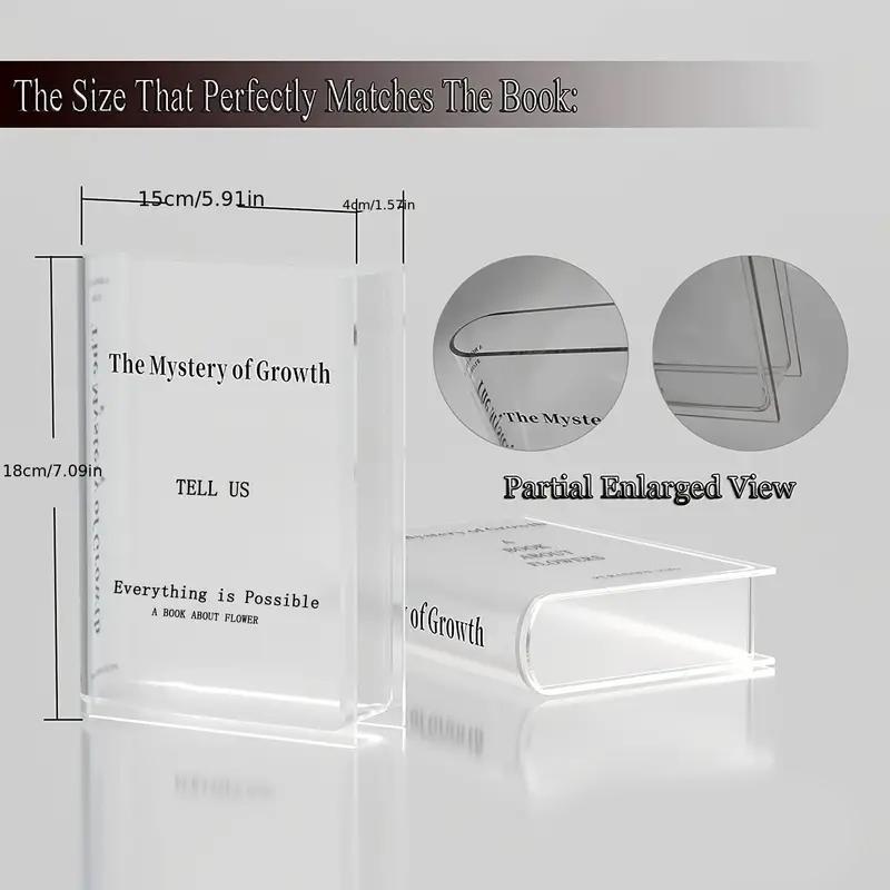 Acrylic Book Shaped Vase, 1 Count Creative Clear Vase, Decorative Vase for Home Office, Creative Gifts for Book Lovers