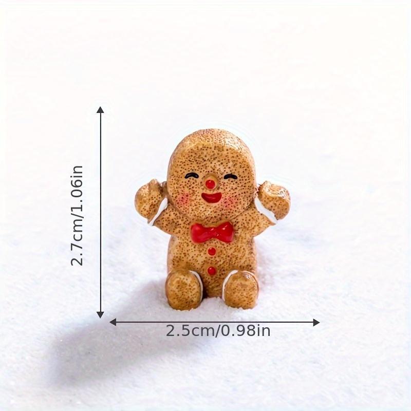 Christmas Cute Gingerbread Man Decoration, 30 50pcs Random Style Mini Resin Ornament, Micro Landscape Decoration Items, Desktop Decoration for Home & Office