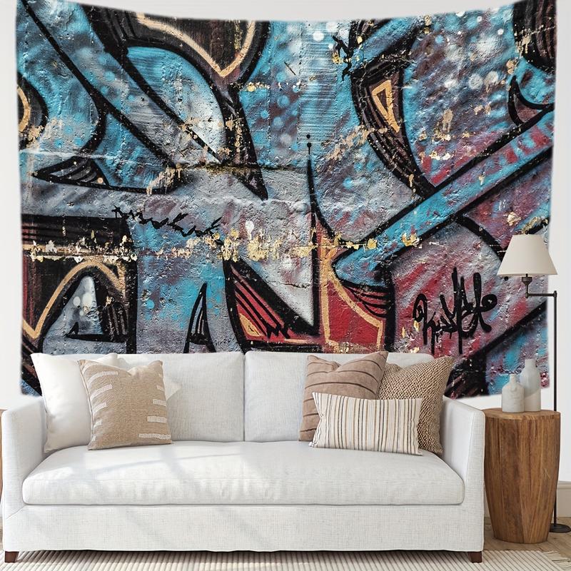 Christmas Gift - Tapestry - Graffiti Art Print Wall Hanging, Urban Street Style Decorative Tapestry for Living Room Bedroom Halloween gift