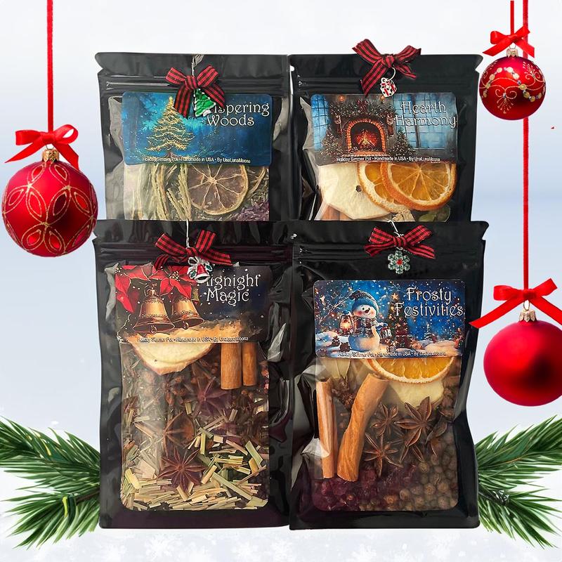 Holiday Simmer Pot Kits - Stovetop Potpourri - Simmering Potpourri - Christmas Simmer Pot - Autumn - Fall - Winter - Yule - Gift