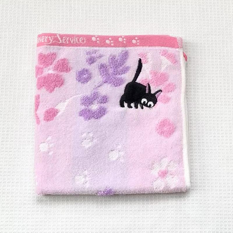 Fabulous Soft Cotton Facial Towel with Beautiful Cats Embroidery for Bathroom, Kitchen, Home Decor cotton towel absorbent towel