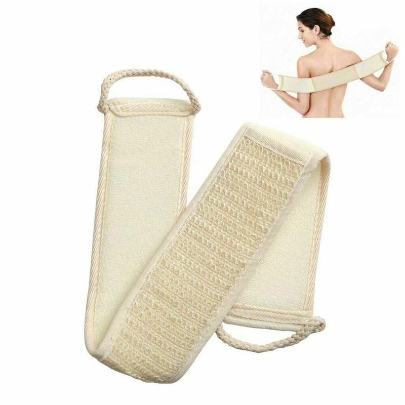 Back Scrubber Bath Shower Strap Loofah Spa Skin Brush Sponge Body Exfoliating