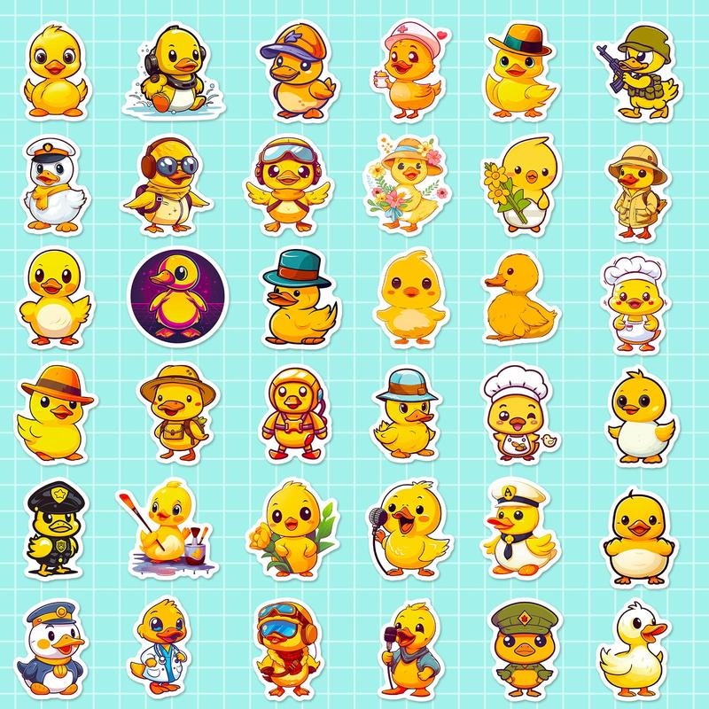 Cute Cartoon Duck Sticker (100pcs), Waterproof Self Adhesive Decor Sticker for Gift Greeting Card Water Bottle Laptop Phone Case Scrapbook