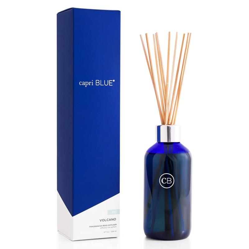 Capri Blue Volcano Scented Reed Oil Diffuser - Navy Blue Fragrance Fruit Tropical Aroma Scented Scent Perfume - 8 Fl Oz - Freshener