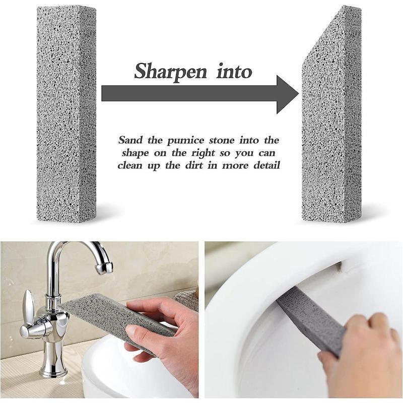 12Pack Pumice Stone for Toilet Cleaning Bowl Stick,Powerfully Cleans Hard Water Rings, Calcium Buildup & Stains, Suitable for Cleaning Toilet, Bathtubs, Kitchen Sink, Grill Brush Cleaner