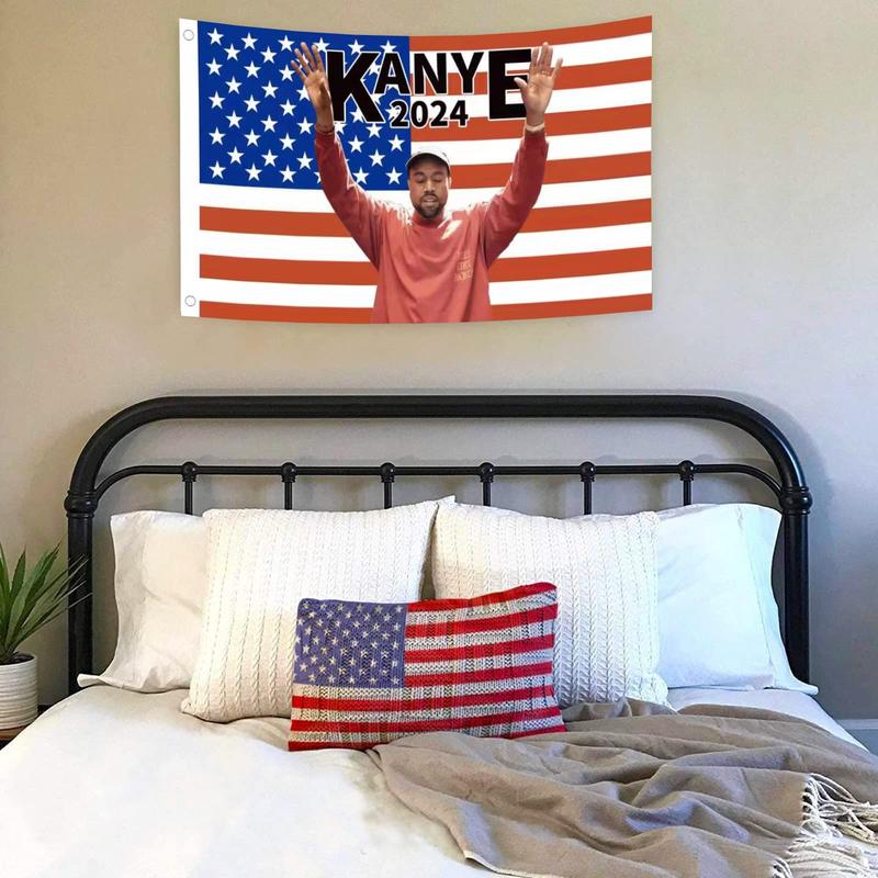 Kanye 2024 Flag West Tapestry 3x5 Ft Outdoor Indoor,American Flags for room wall,Cool dorm flag with Brass Grommets Vivid Color and Fade Proof Decor