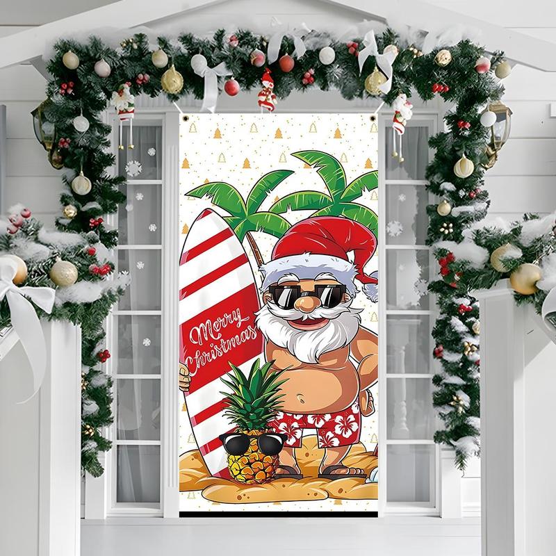 Cartoon Pattern Door Banner, 1 Count Merry Christmas Themed Door Hanging Banner, Festive & Party Supplies for Home Party Decoration