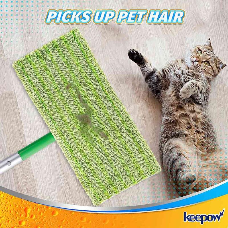 KEEPOW 5701M Reusable Mop Pads for All 10-12 Inch Flat Mop 6 Pcs